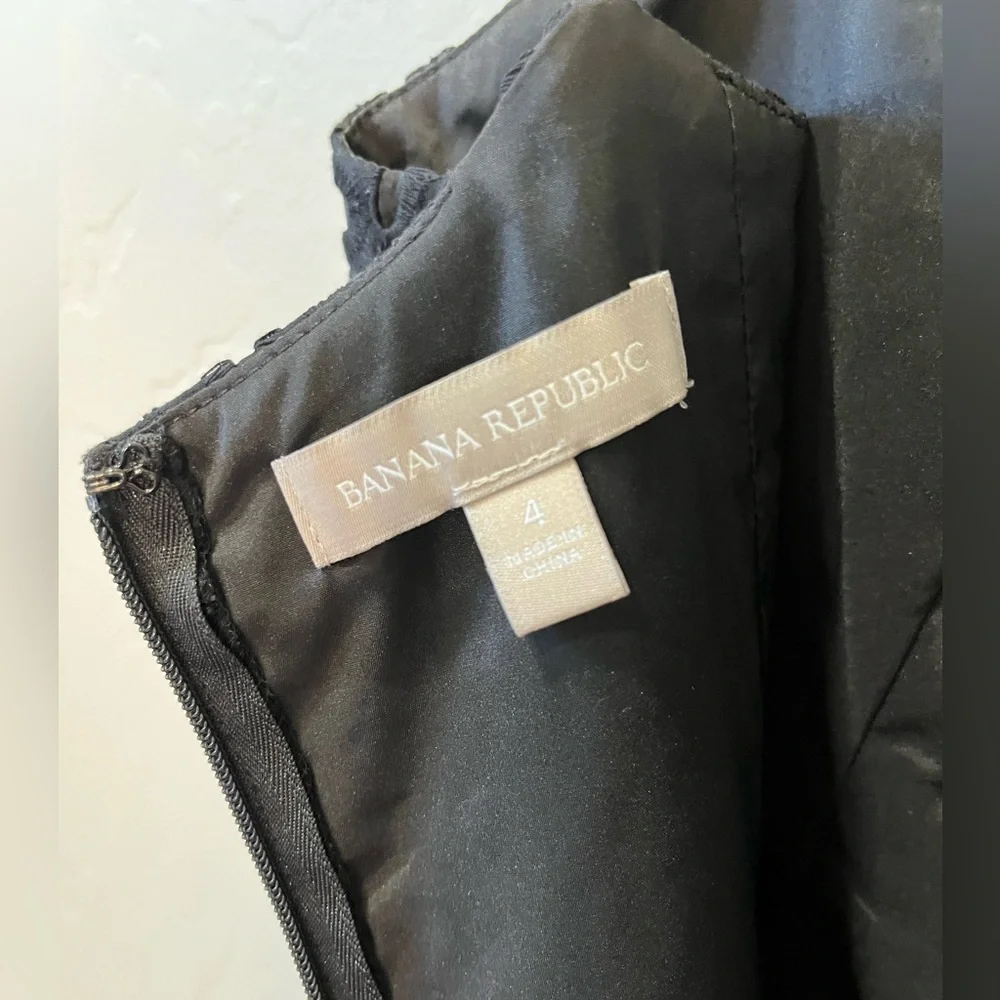 EUC Banana Republic Black Eyelet Mini Dress - Picture 5 of 5